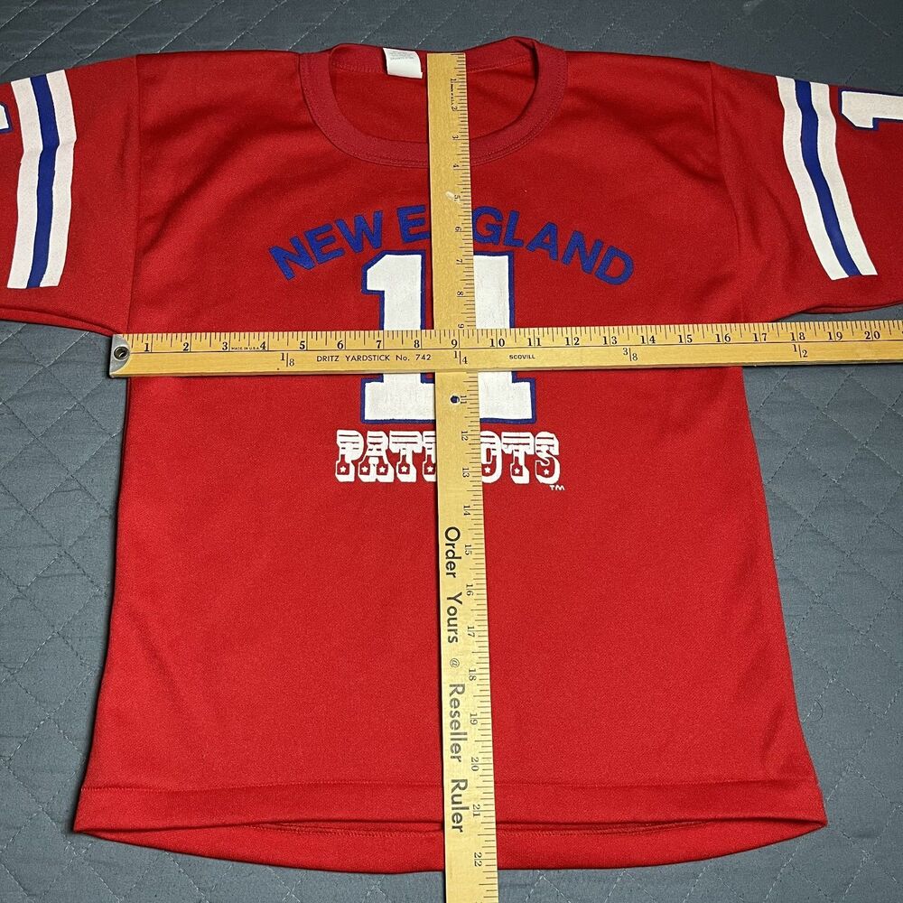 Vintage Hutch New England Patriots Men's Medium Youth Football NFL #11 Shirt - Picture 8 of 10